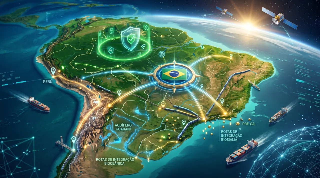 Geopolitica no Brasil, mapa da America do Sul.